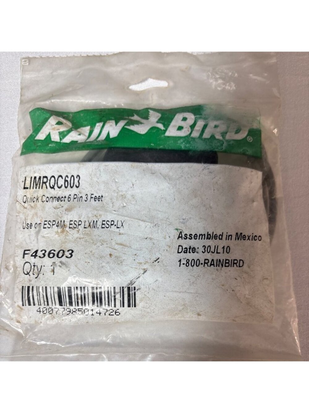 Rain Bird LIMRQC603 Quick Connect 6 Pin 3 Feet For ESP4M ESP LXM ESP-LX Systems